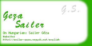 geza sailer business card