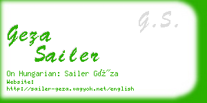 geza sailer business card